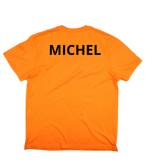 T-shirt de chasse orange – "J’aime ma femme quand elle me laisse aller à la chasse"