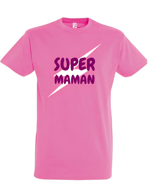 T-shirt personnalisé « Super Maman » – Rose
